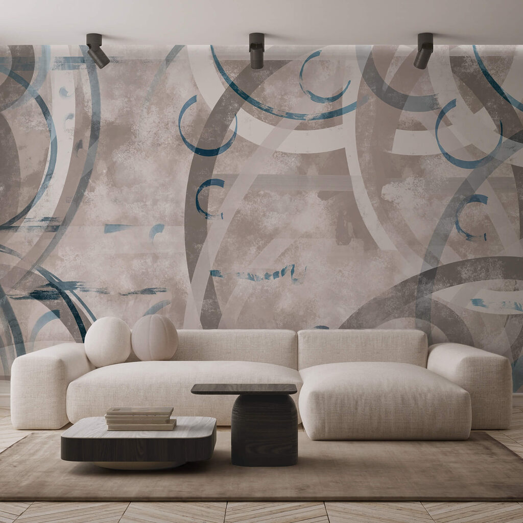 Tourbillons et cercles gris et bleus Tourbillons et cercles gris et bleus