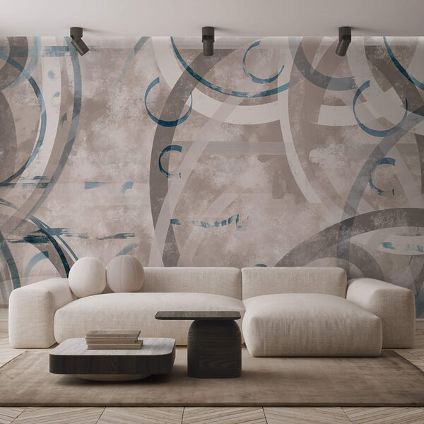 Tourbillons et cercles gris et bleus Tourbillons et cercles gris et bleus