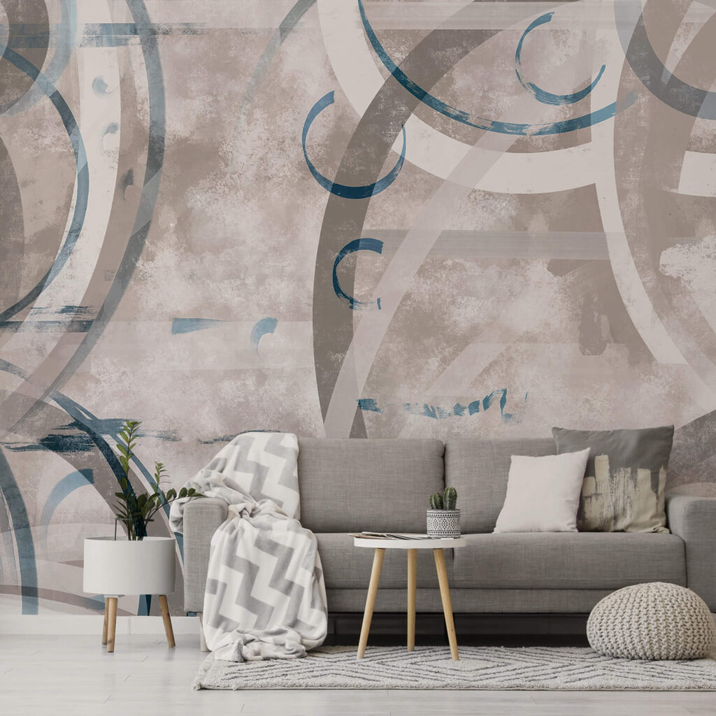 Tourbillons et cercles gris et bleus Tourbillons et cercles gris et bleus