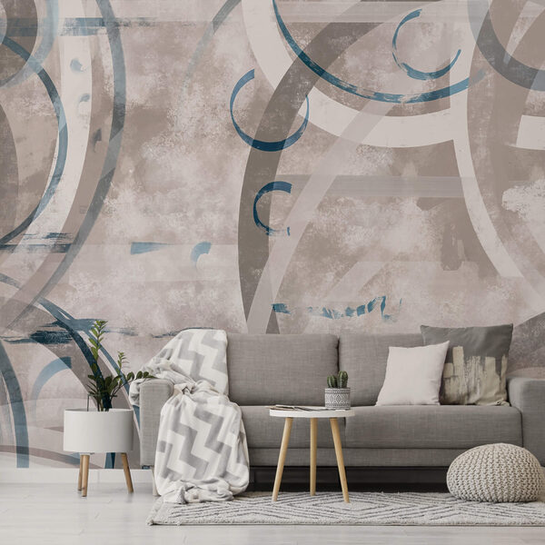 Tourbillons et cercles gris et bleus Tourbillons et cercles gris et bleus