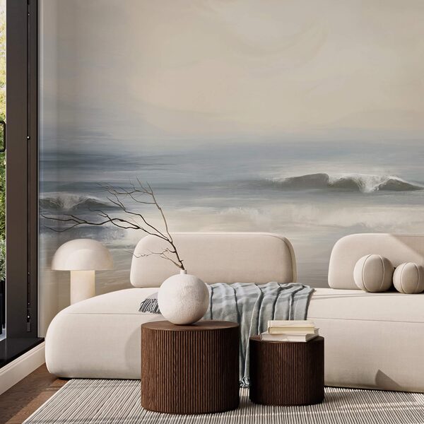 Vagues déferlant sur une plage