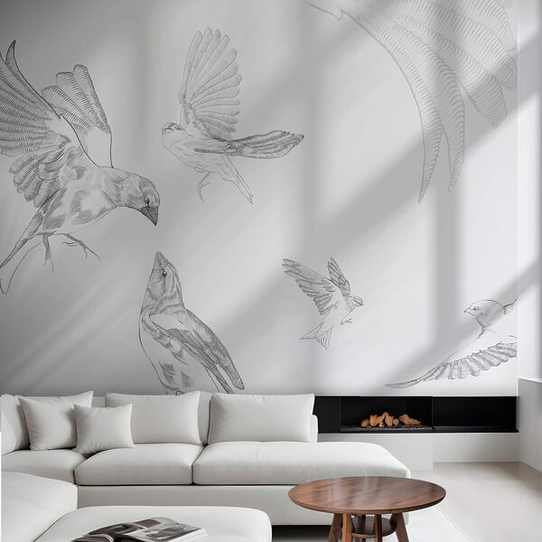 Groupe d'oiseaux avec des ailes Groupe d'oiseaux avec des ailes