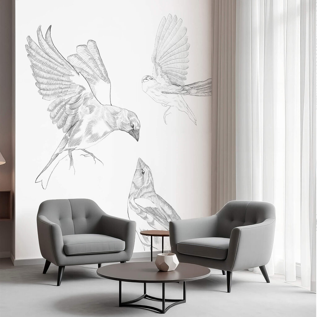 Groupe d'oiseaux avec des ailes Groupe d'oiseaux avec des ailes