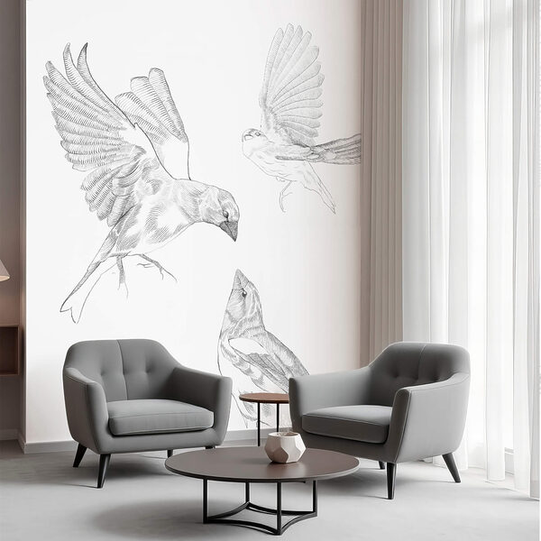 Groupe d'oiseaux avec des ailes Groupe d'oiseaux avec des ailes