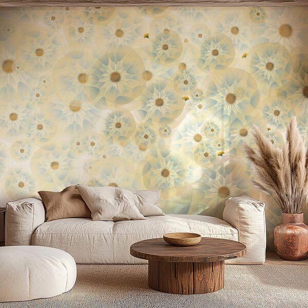 Bouquet de fleurs jaunes et bleues