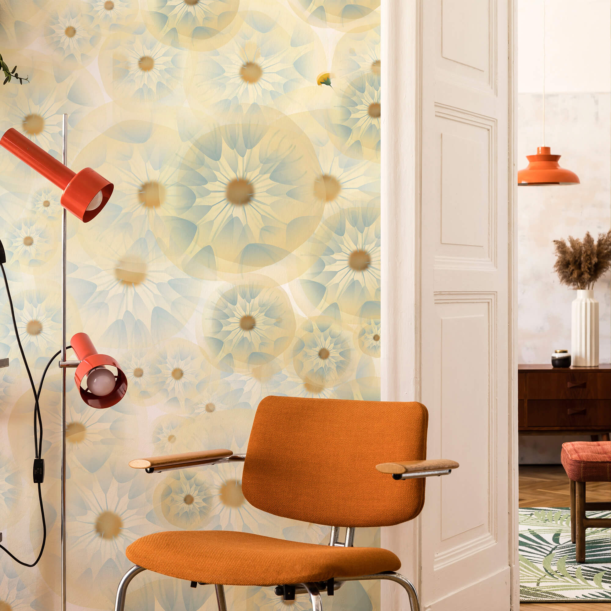 Bouquet de fleurs jaunes et bleues