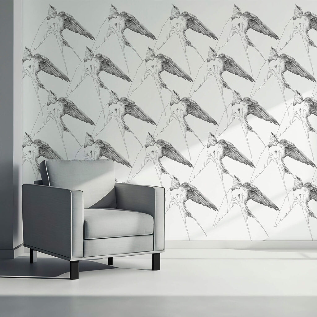 Groupe d'oiseaux avec des ailes