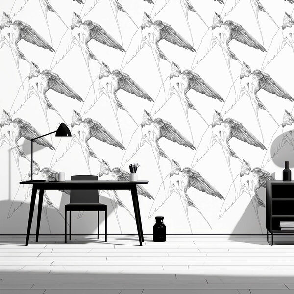 Groupe d'oiseaux avec des ailes