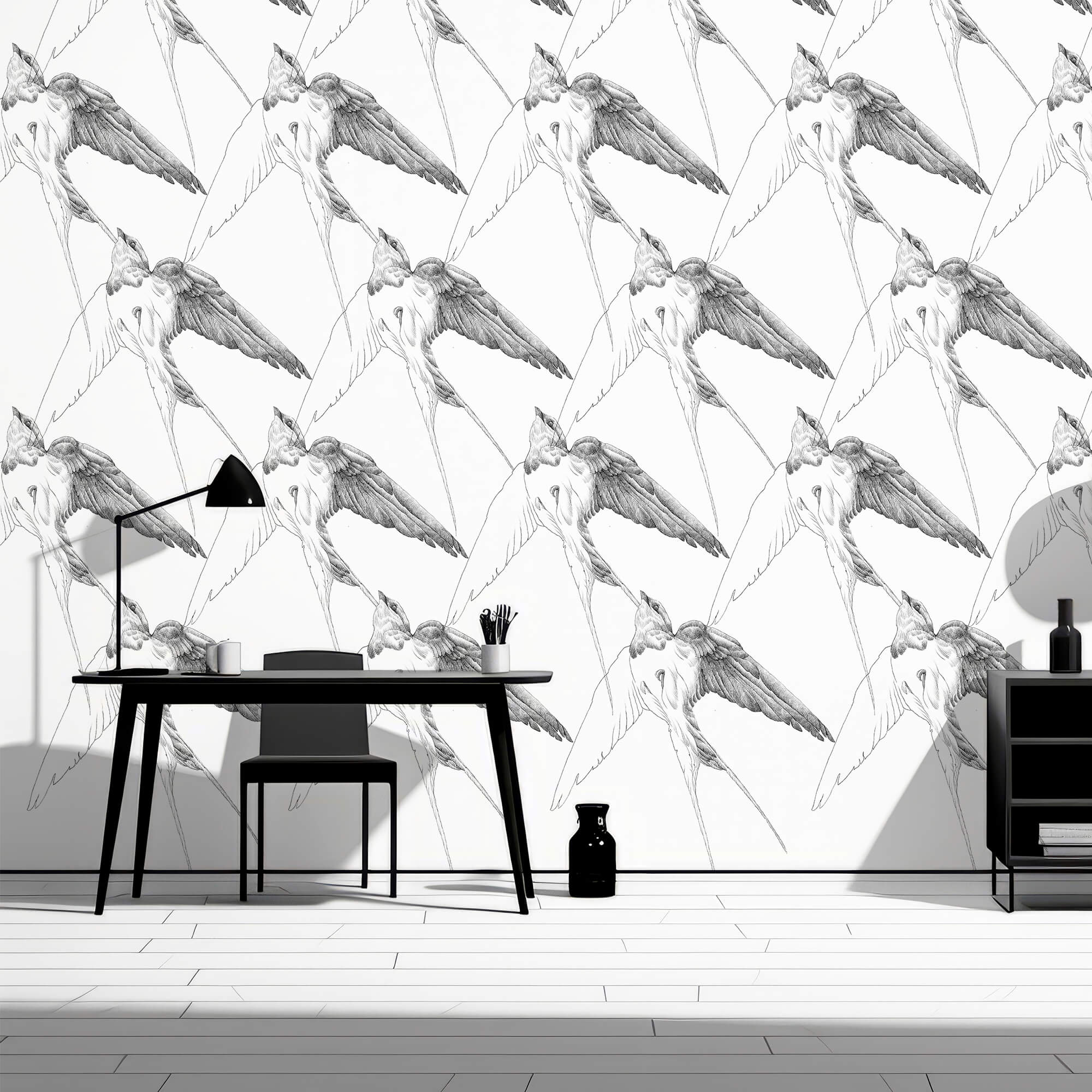 Groupe d'oiseaux avec des ailes