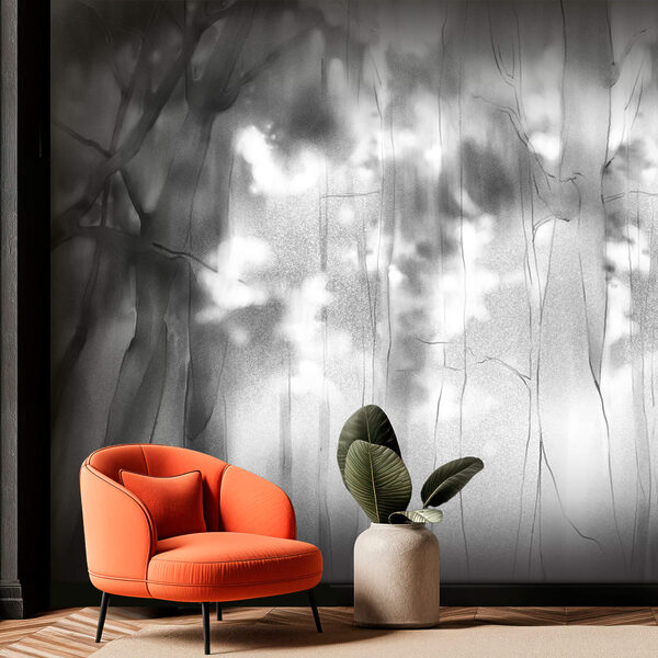 Image en noir et blanc d'arbres Image en noir et blanc d'arbres