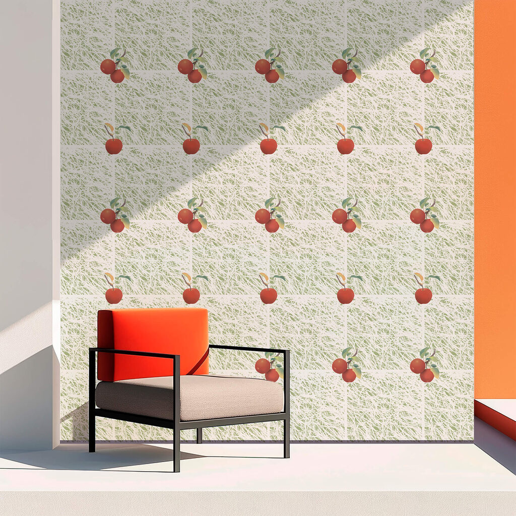 Motif de pommes rouges