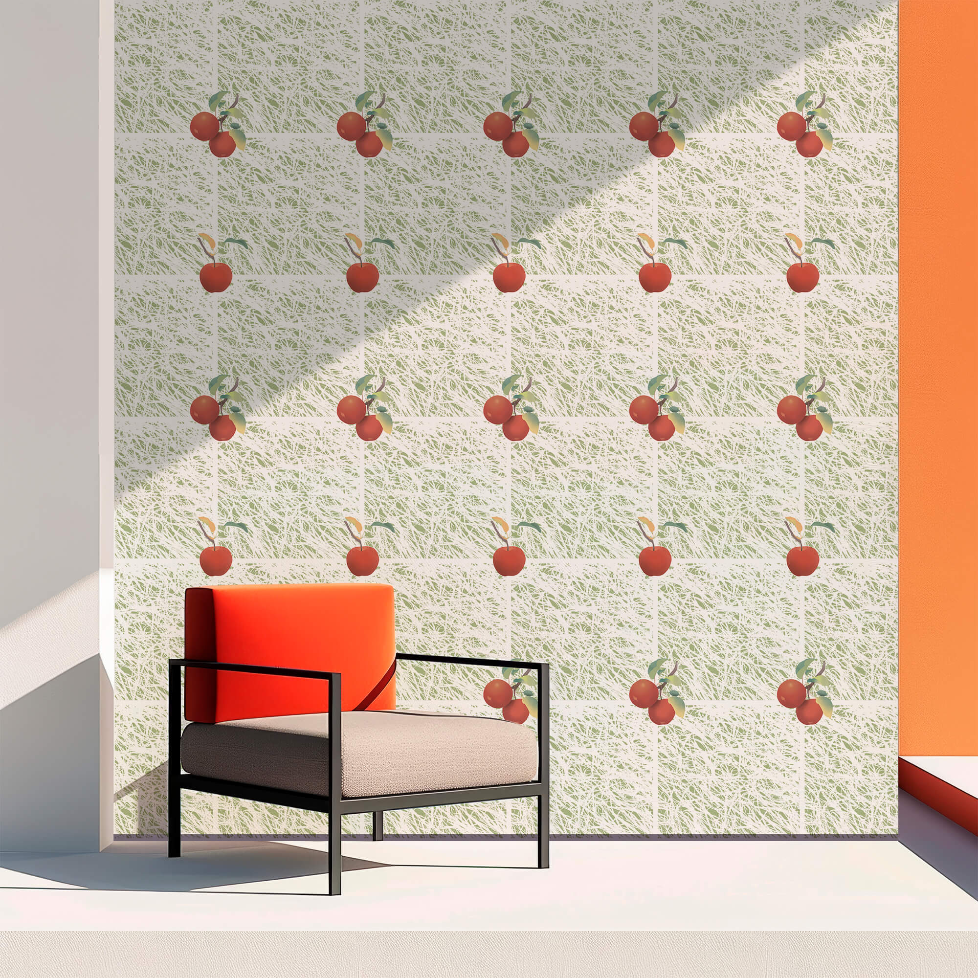 Motif de pommes rouges