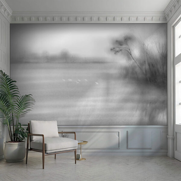 Oiseaux dans un champ