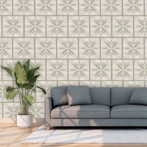 Motif floral sur un mur