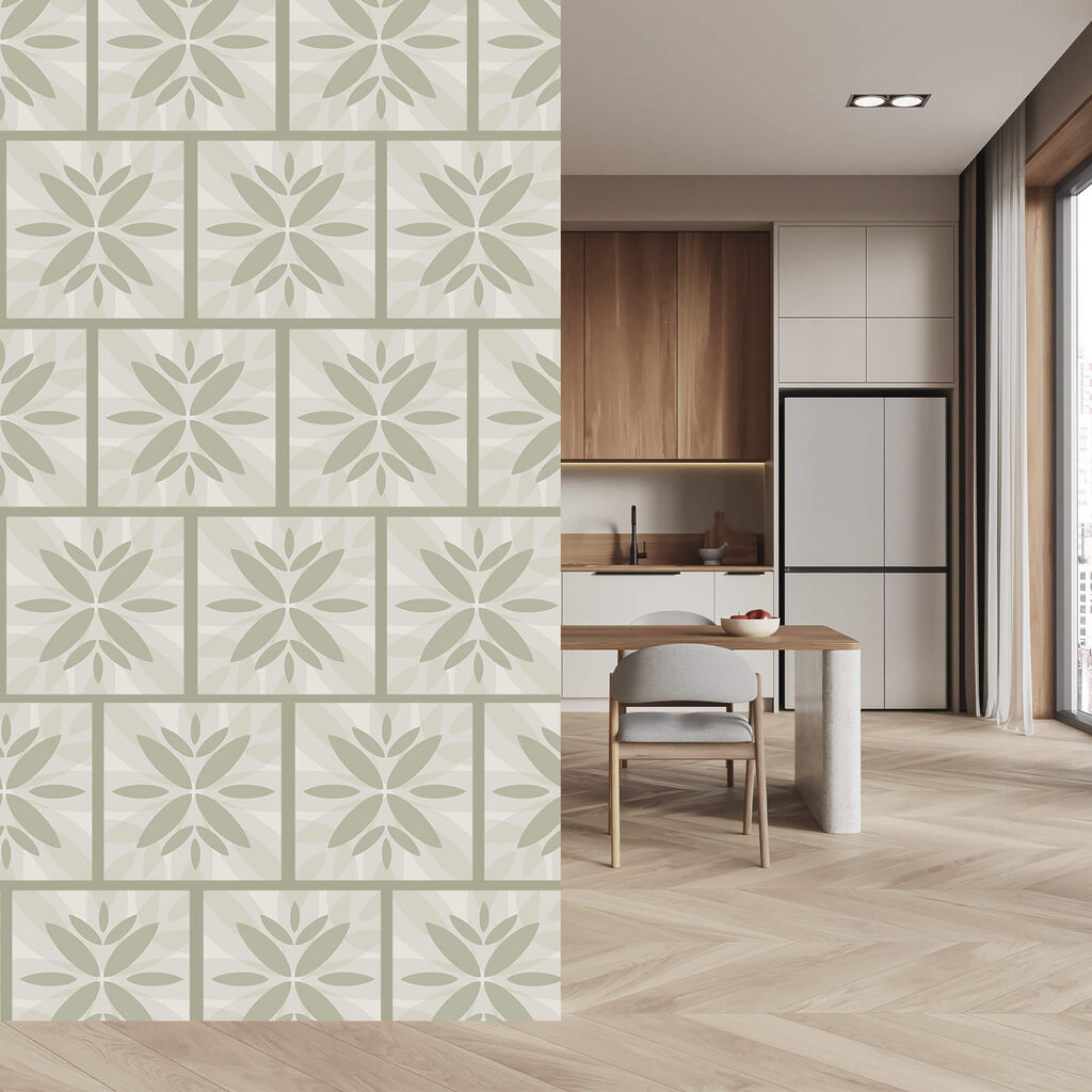 Motif floral sur un mur