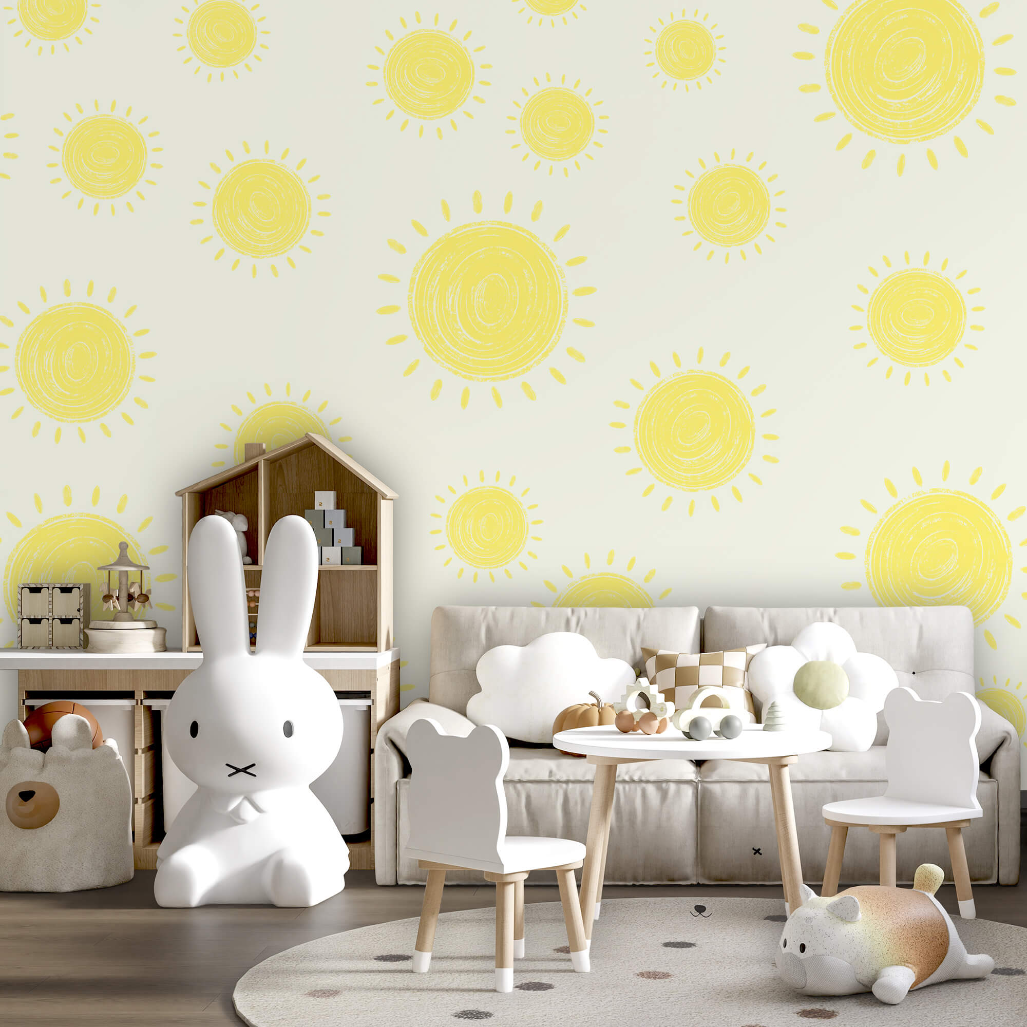 Motif soleil jaune