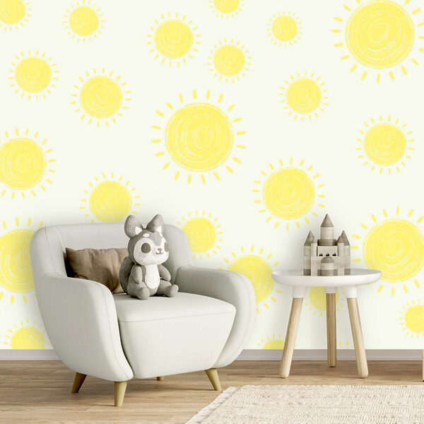Motif soleil jaune