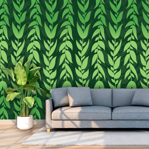 Motif de feuilles vertes