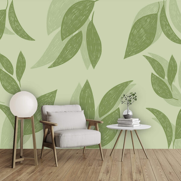 Motif de feuilles vertes