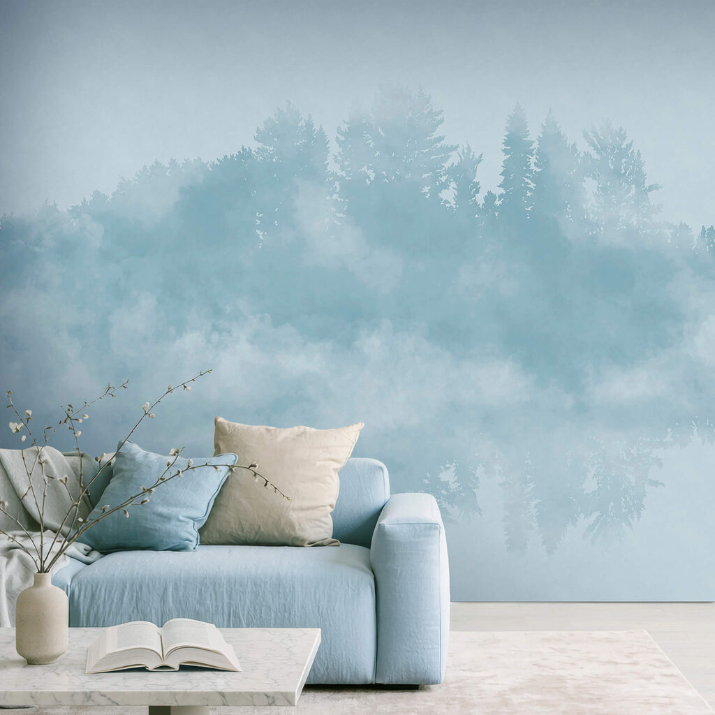 Nuage de fumée et arbres