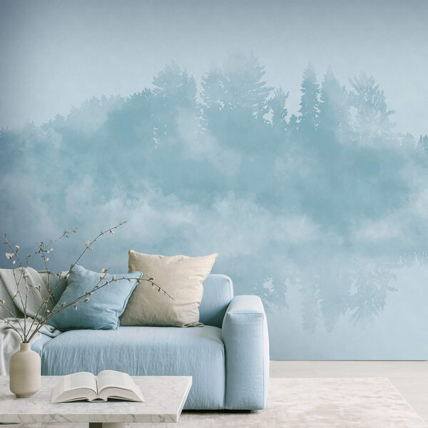 Nuage de fumée et arbres