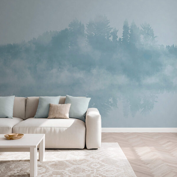 Nuage de fumée et arbres