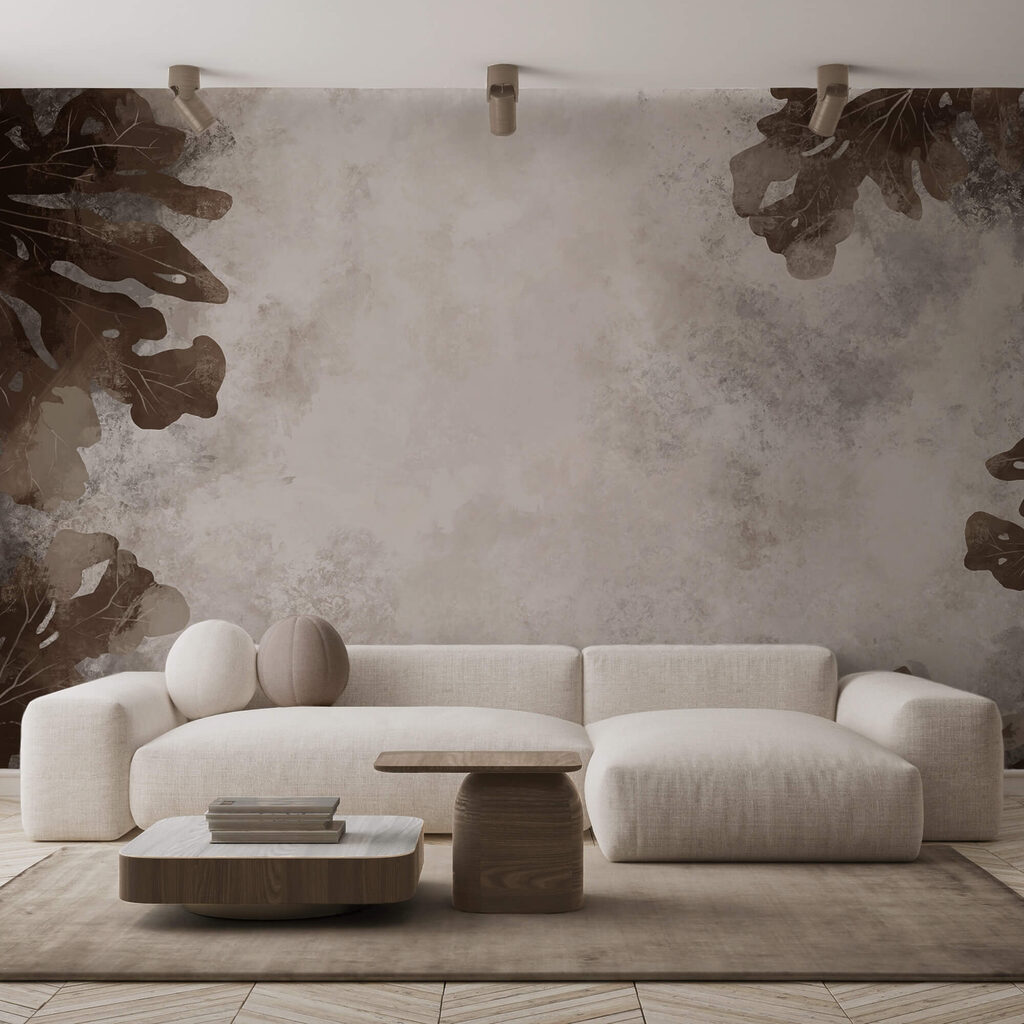 Des feuilles brunes sur une surface blanche Des feuilles brunes sur une surface blanche