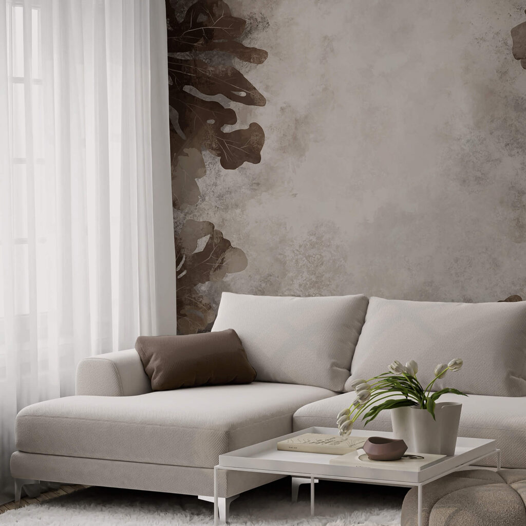 Des feuilles brunes sur une surface blanche Des feuilles brunes sur une surface blanche