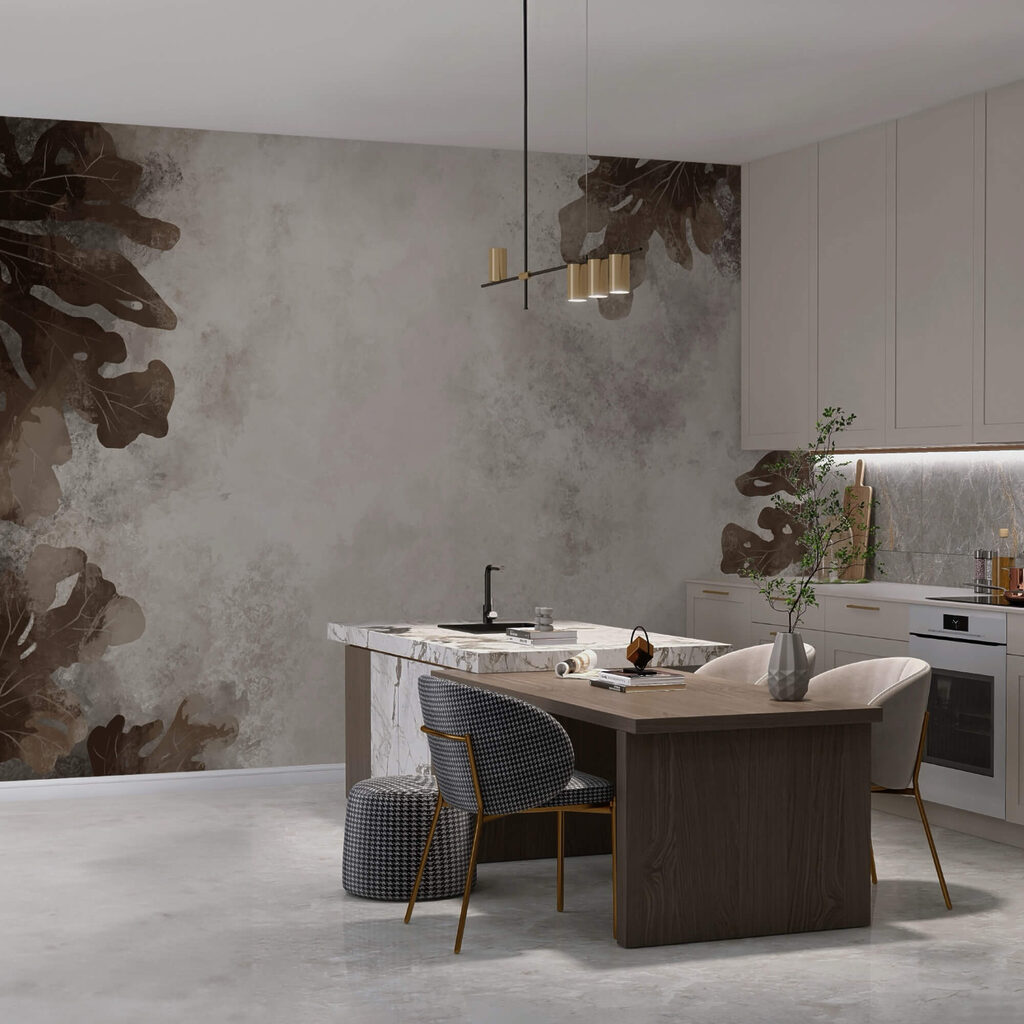 Des feuilles brunes sur une surface blanche Des feuilles brunes sur une surface blanche