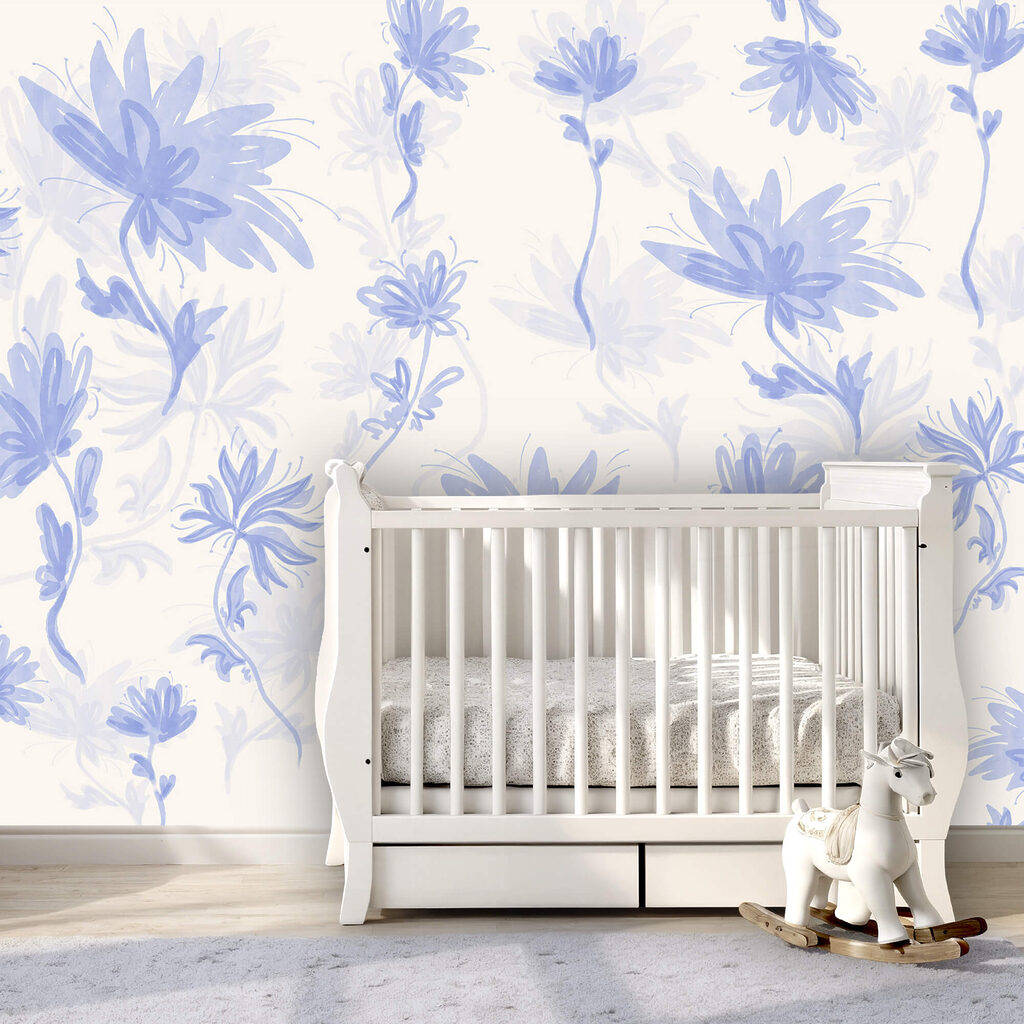 Motif floral sur fond blanc