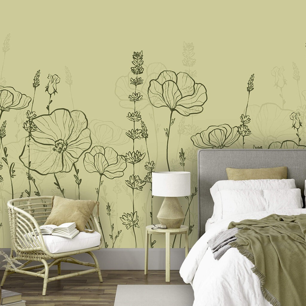 Dessin au trait de fleurs