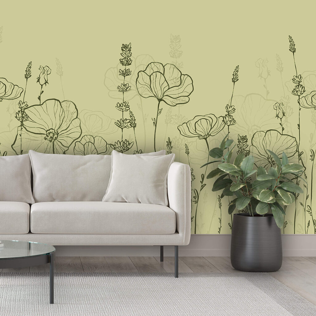 Dessin au trait de fleurs