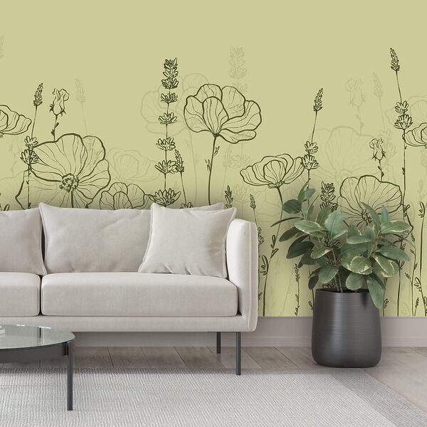 Dessin au trait de fleurs