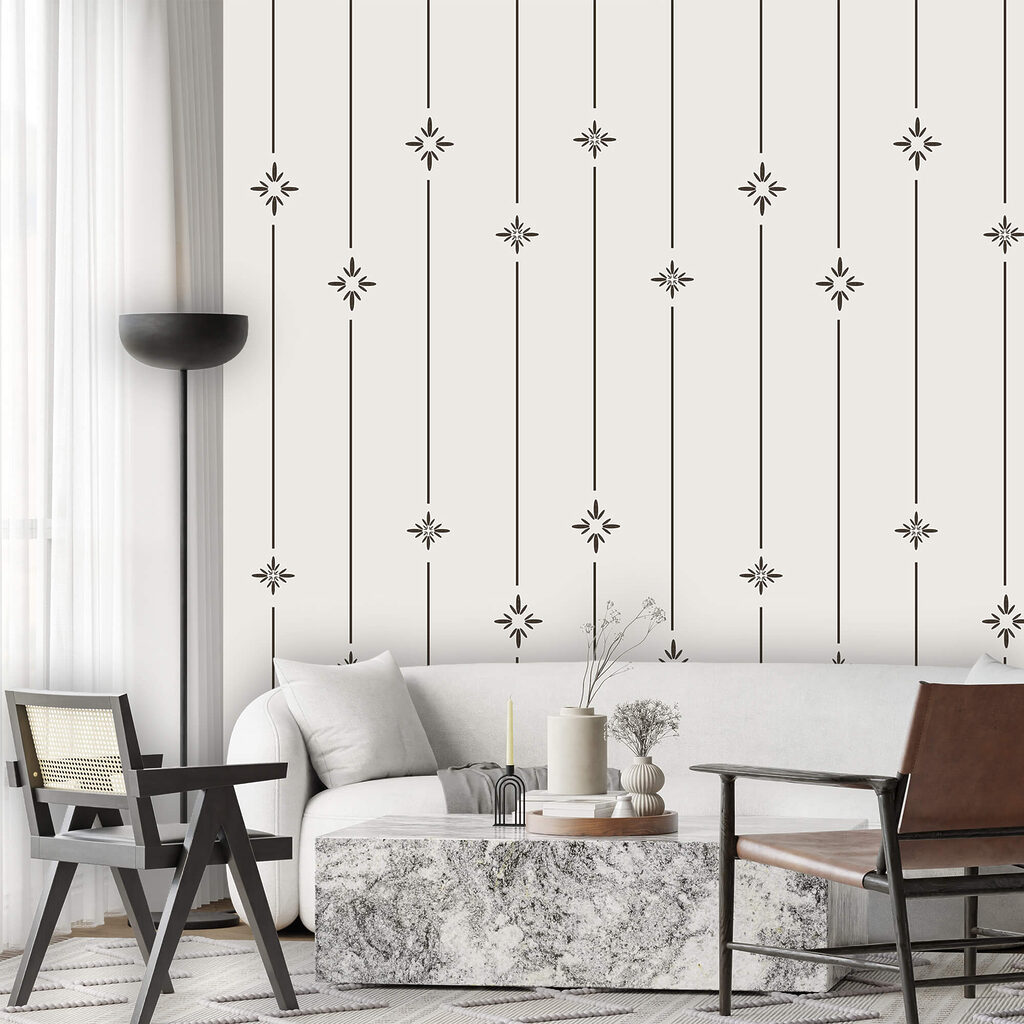 Motif composé d'étoiles et de lignes