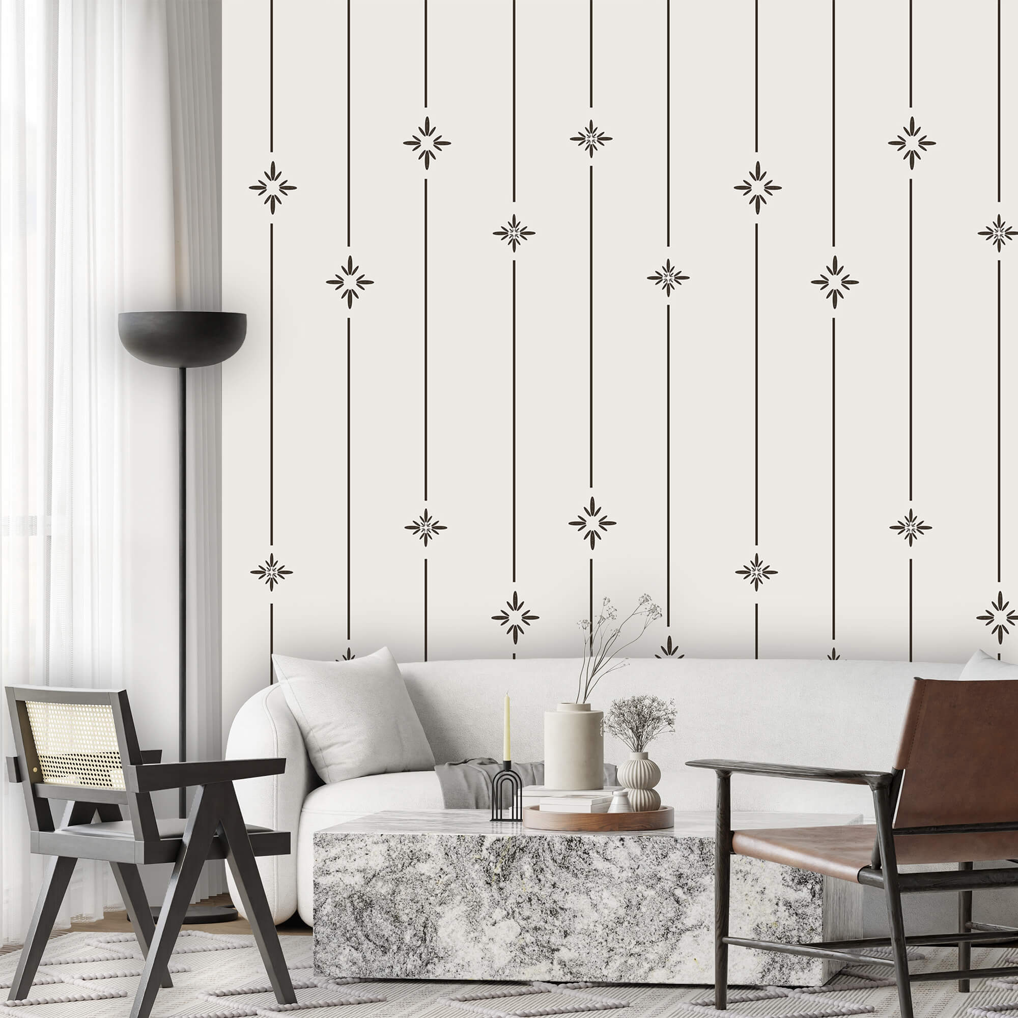 Motif composé d'étoiles et de lignes