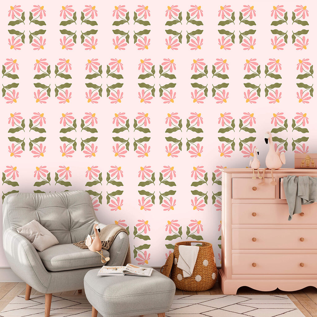 Motif de fleurs et de feuilles