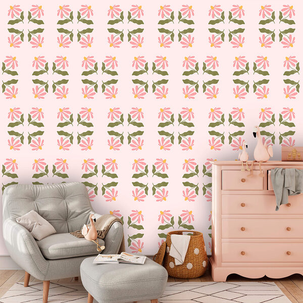 Motif de fleurs et de feuilles