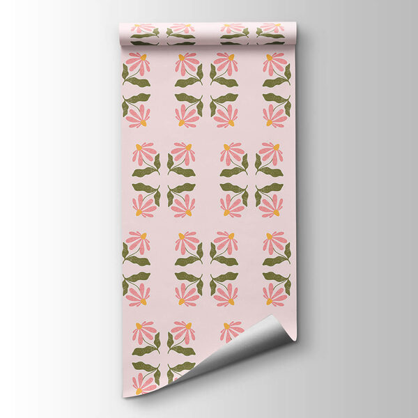 Pattern of flowers and leaves