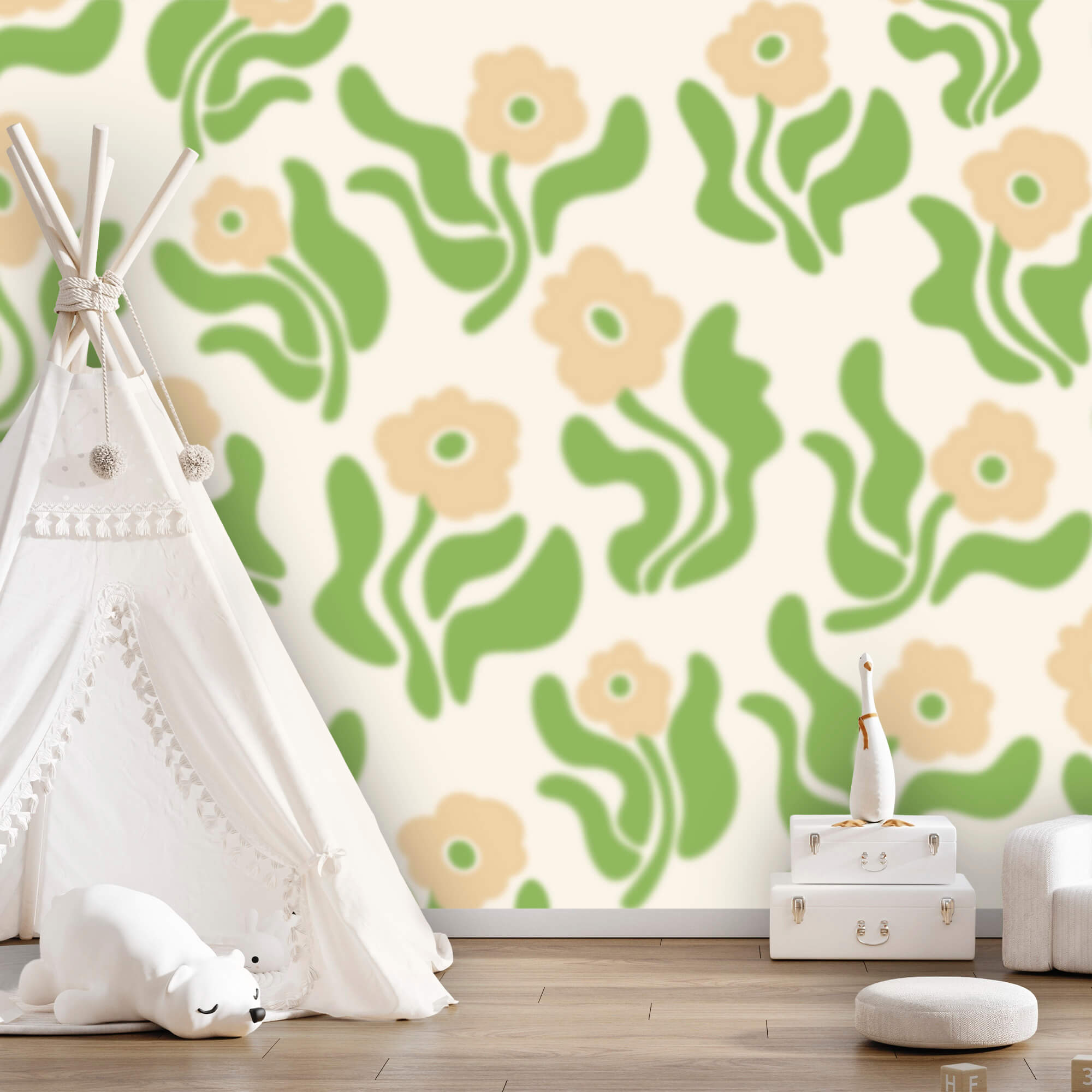 Motif de fleurs et de feuilles