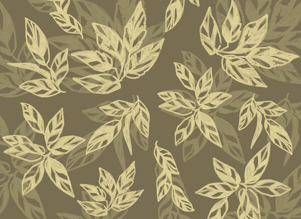 Pattern of leaves on a brown background Pattern of leaves on a brown background