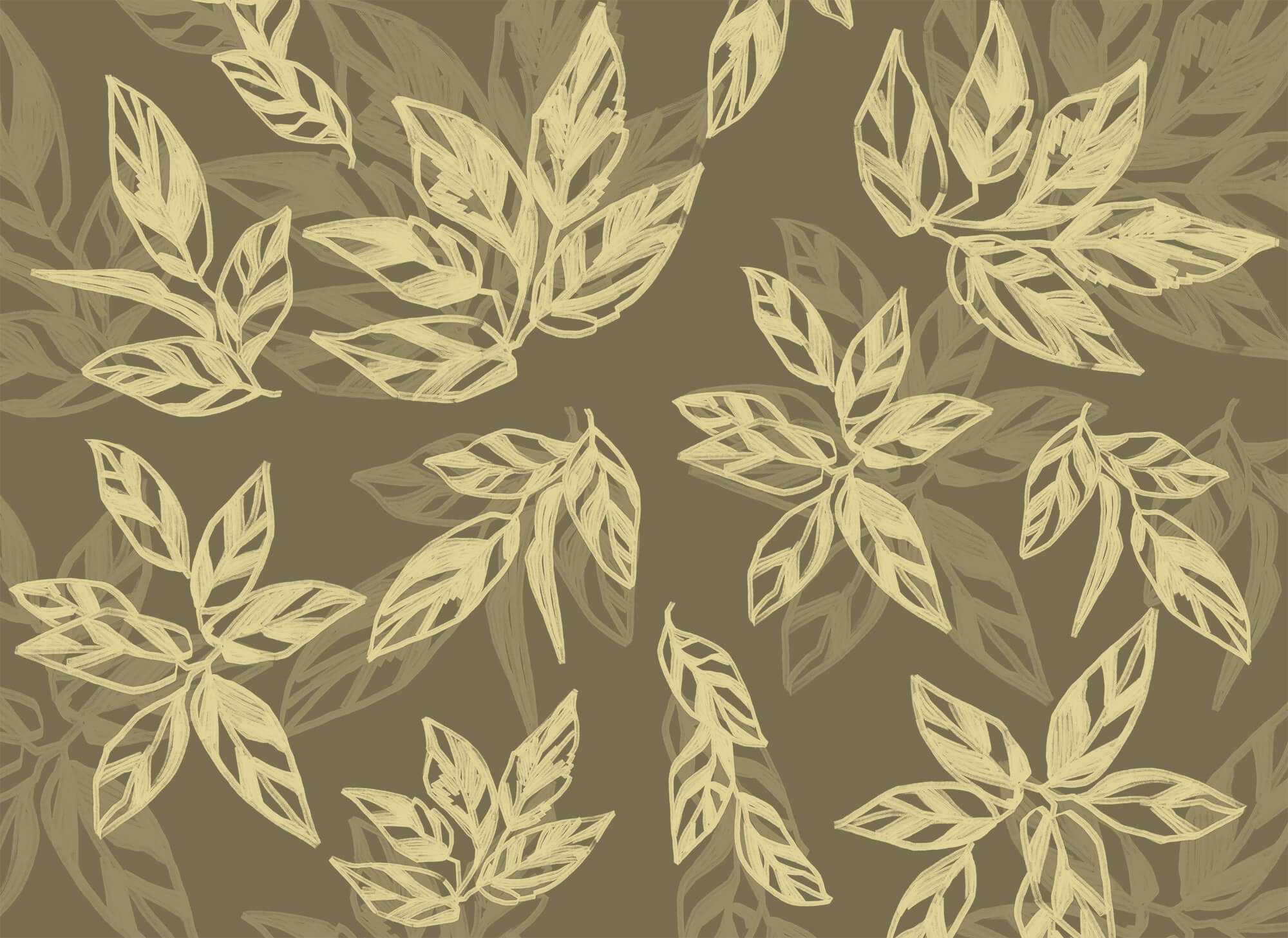 Pattern of leaves on a brown background Pattern of leaves on a brown background