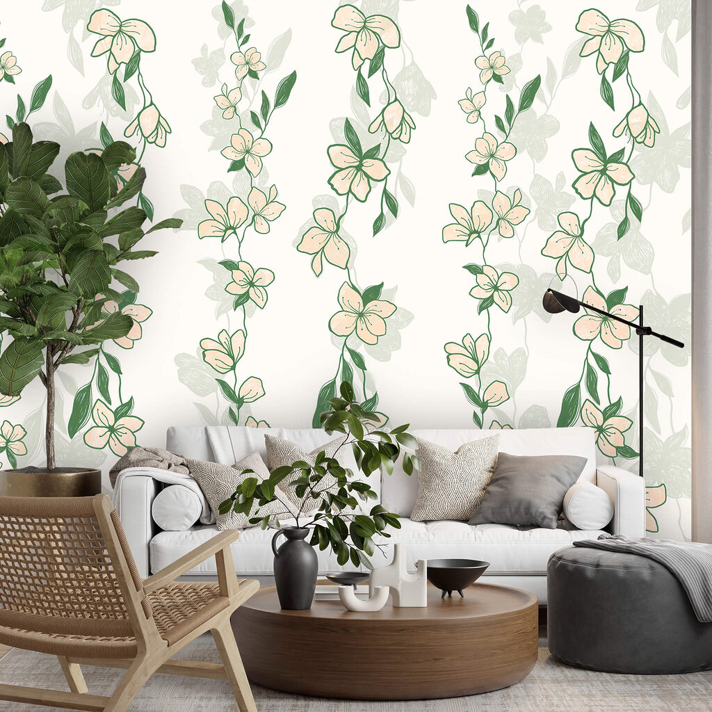 Motif de fleurs et de feuilles