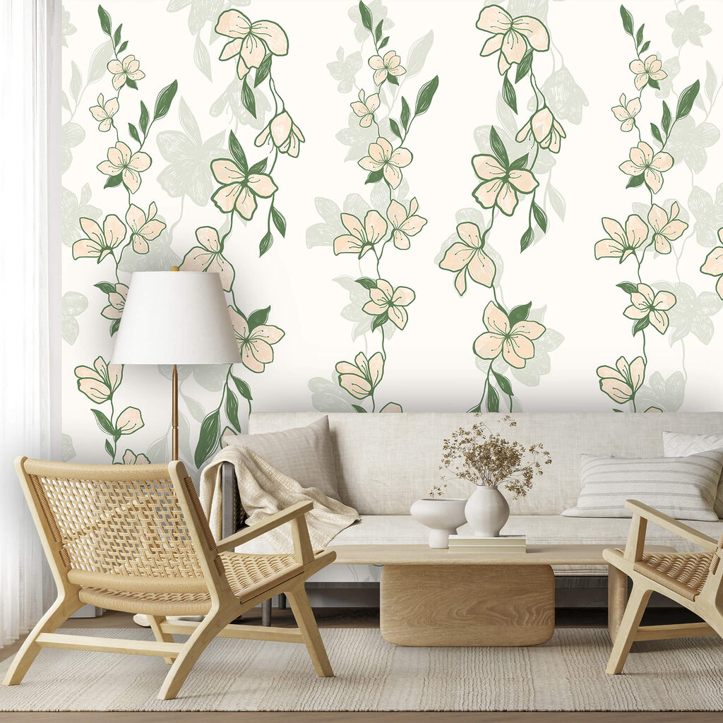 Motif de fleurs et de feuilles