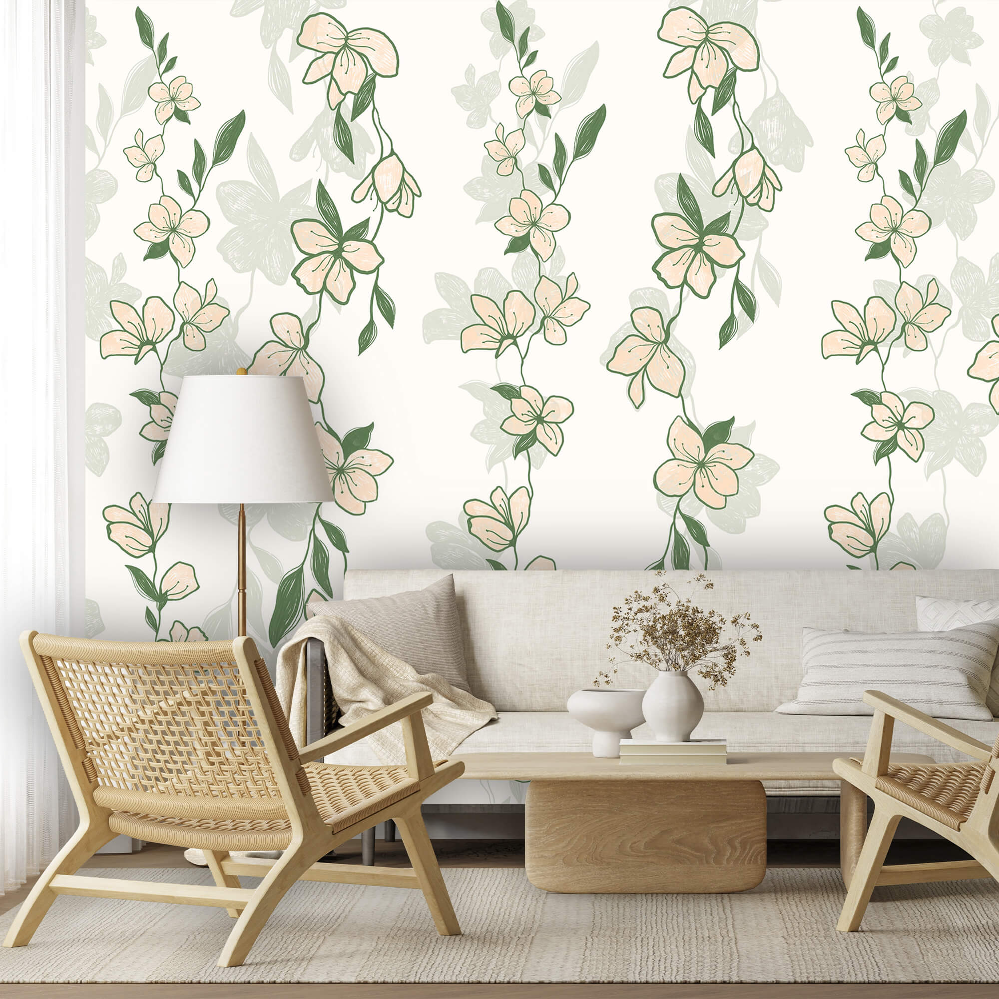 Motif de fleurs et de feuilles