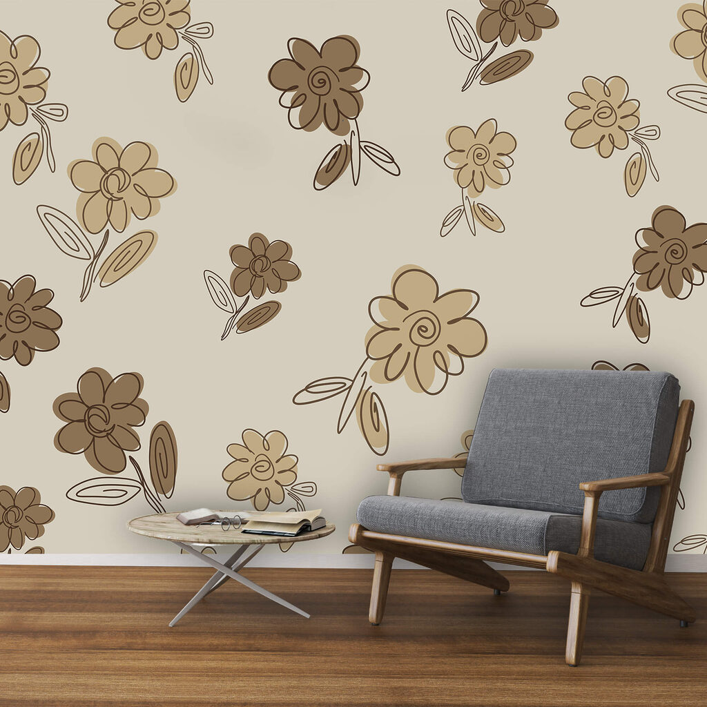 Motif floral sur fond beige