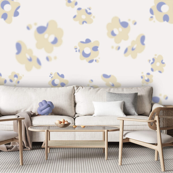 Motif floral sur fond blanc