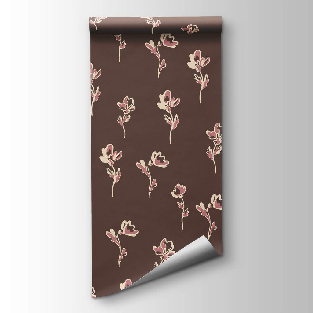 Pattern of flowers on a brown background