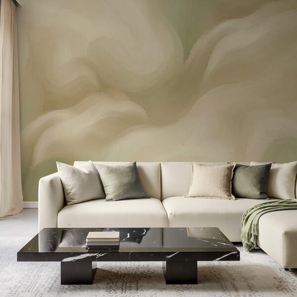 Une peinture abstraite douce et fluide dans des tons clairs