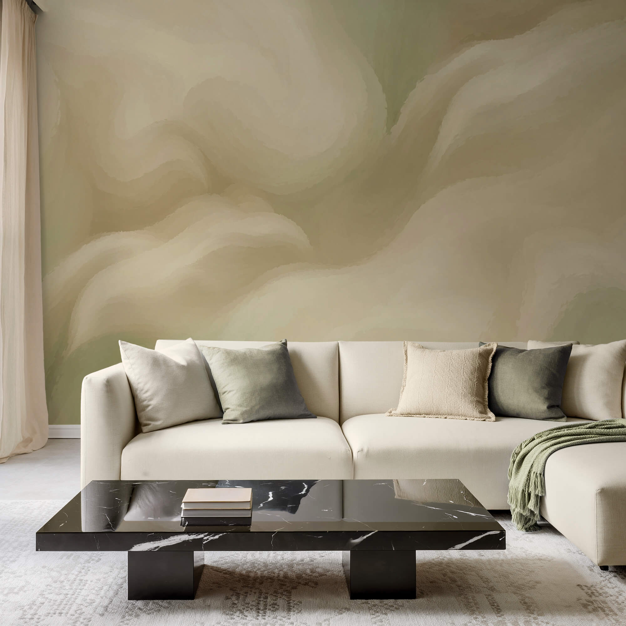 Une peinture abstraite douce et fluide dans des tons clairs