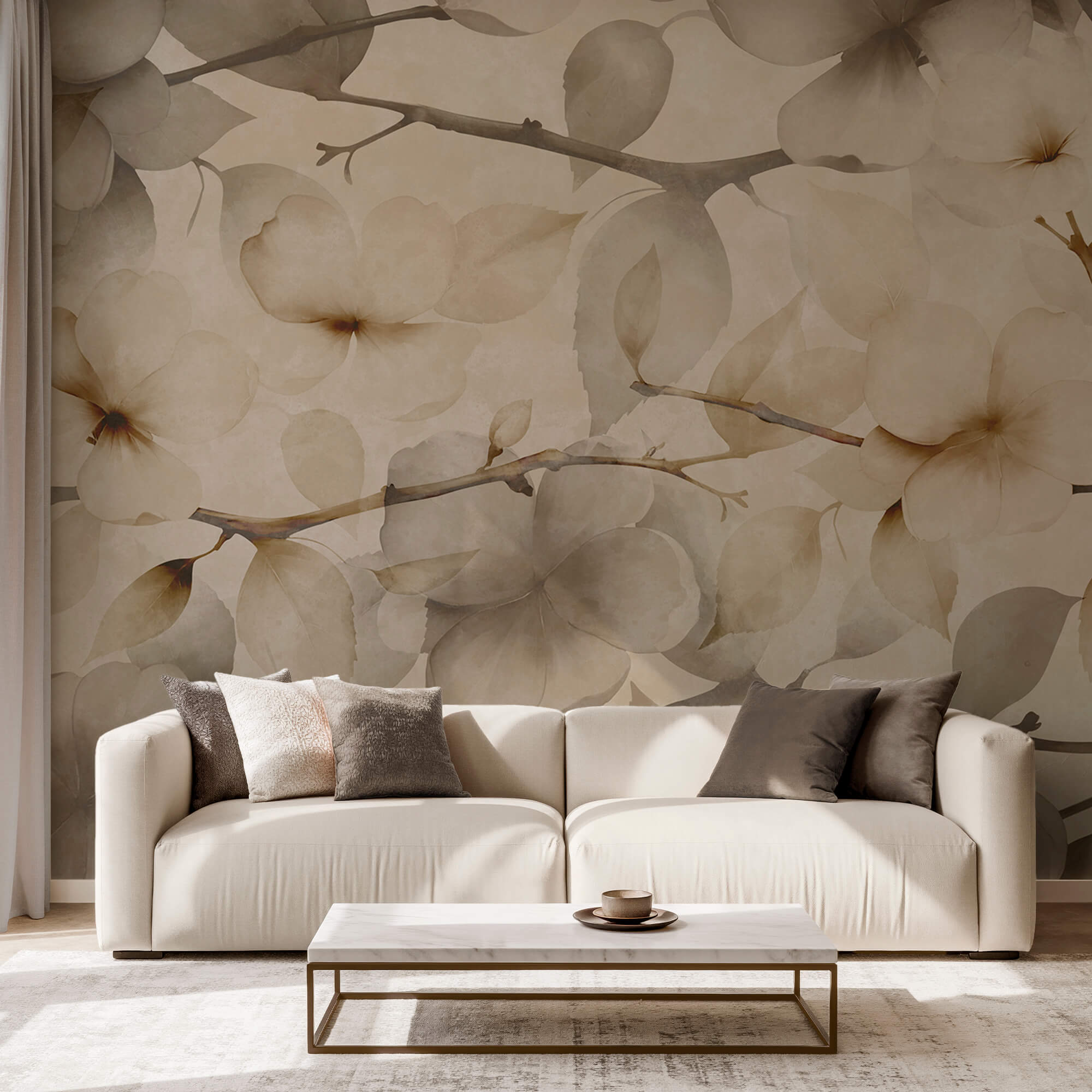 Des motifs floraux délicats sur un fond sobre